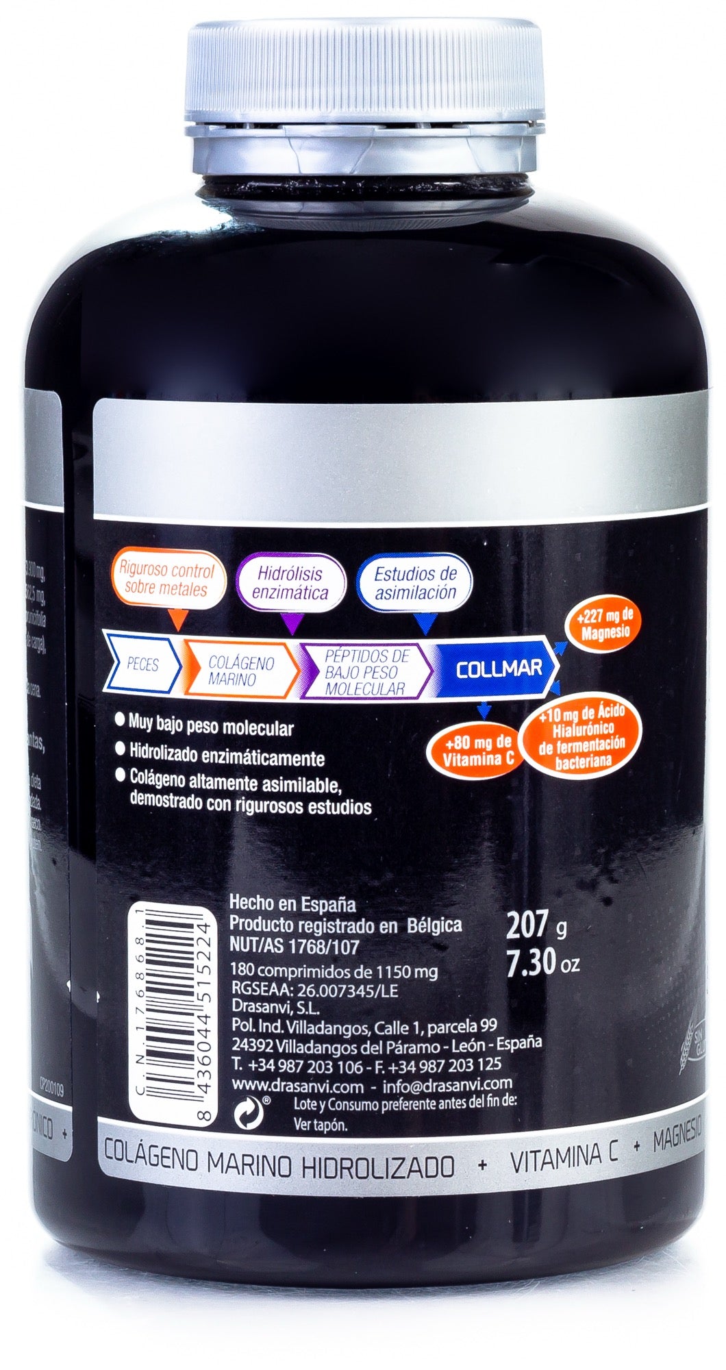 Collmar Marine Collagen + Magnesium + Hyaluronic Acid – 180 Chewable Tablets